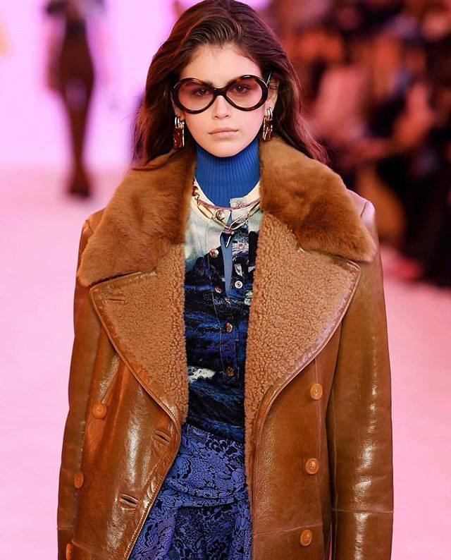 Kaia Gerber (14 ans) lors d'un défilé en février 2019