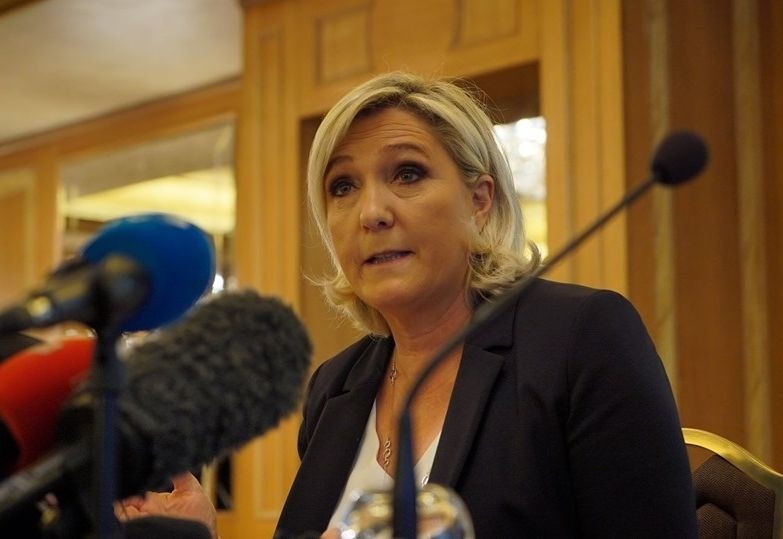Marine le Pen, lors d'une conférence de presse en mai 2019