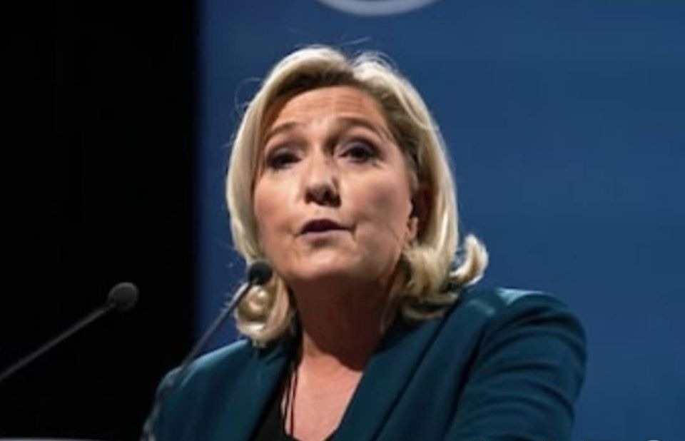 Marine Le Pen lors d'un meeting du Rassemblement National (RN).